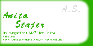 anita stajer business card